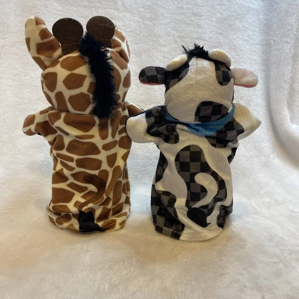 2 Piece Puppet bundle Giraffe & Cow‎ Plush Playtime